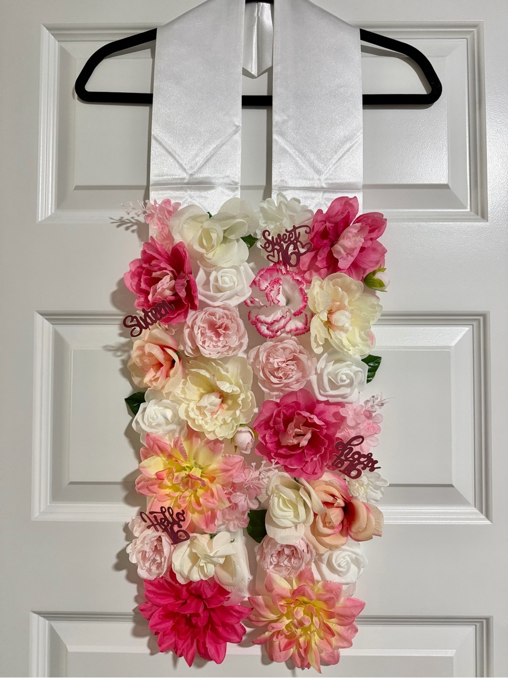 Sweet 16 floral sash/  floral sash/lei